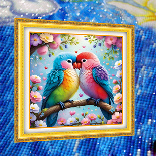 鹦鹉卡通2026年新款5D水晶钻石画满钻点钻十字绣高级感客厅砖石秀