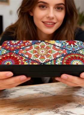 眼镜盒2026年新款5D水晶钻石画自己手工贴贴点钻十字绣高级感客厅