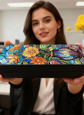 眼镜盒2026年新款5D水晶钻石画自己手工贴贴点钻十字绣高级感客厅