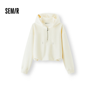 oversize秋装 森柔棉 花苞假两件2025新款 森马卫衣女短款 商场同款