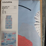 Ikea, пододеяльник, белая наволочка, принт