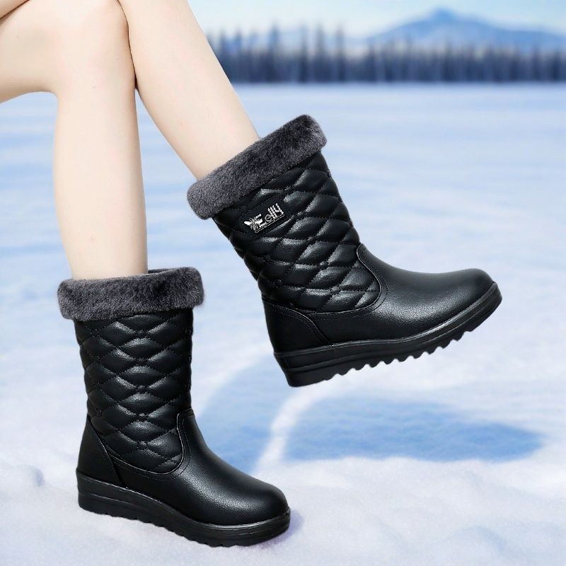 2025冬季韩版百搭内增高雪地靴