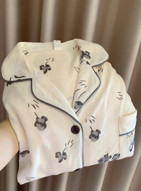 黑玫瑰～春秋季提花纯棉长袖开衫可外穿家居服新款秋天休闲套装女