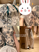简约高腰显瘦女休闲裤 Hers可以外穿 2025春季 新款 花花睡裤 家居裤