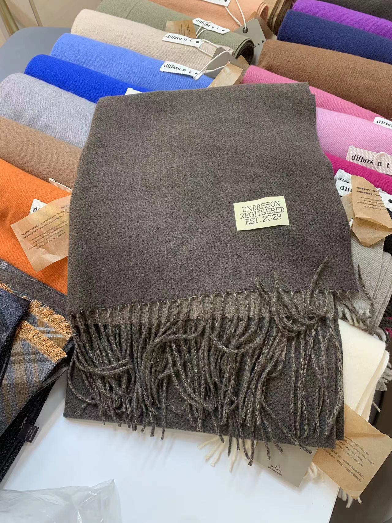 一勺甜双面纯色围巾女秋冬新款