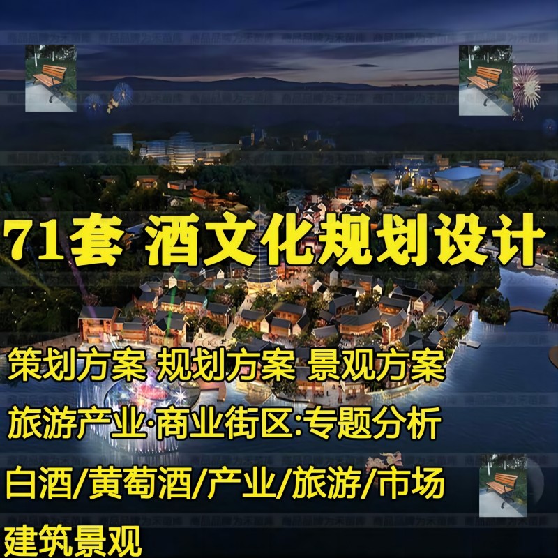 白酒葡萄酒啤酒厂文化产业小镇酒商业街旅游策划规划设计方案文本