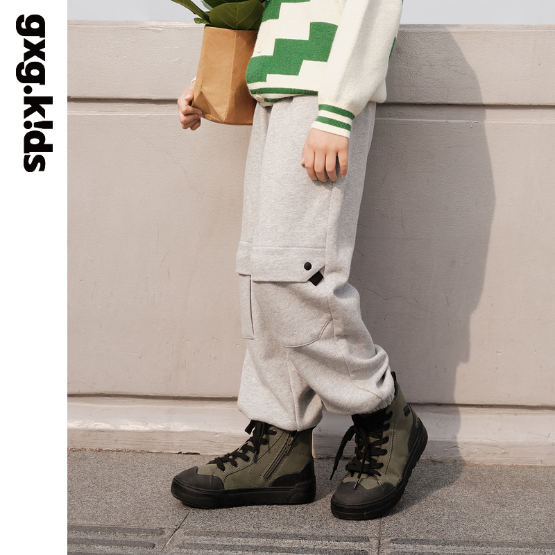 GXG童装春季新品儿童裤子男女童春装简约休闲宽松束脚卫裤长裤