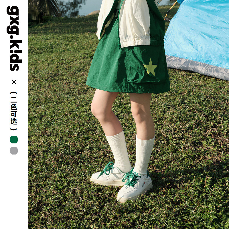 gxgkids童装儿童短裙夏新品女童洋气休闲运动透气舒适工装裙