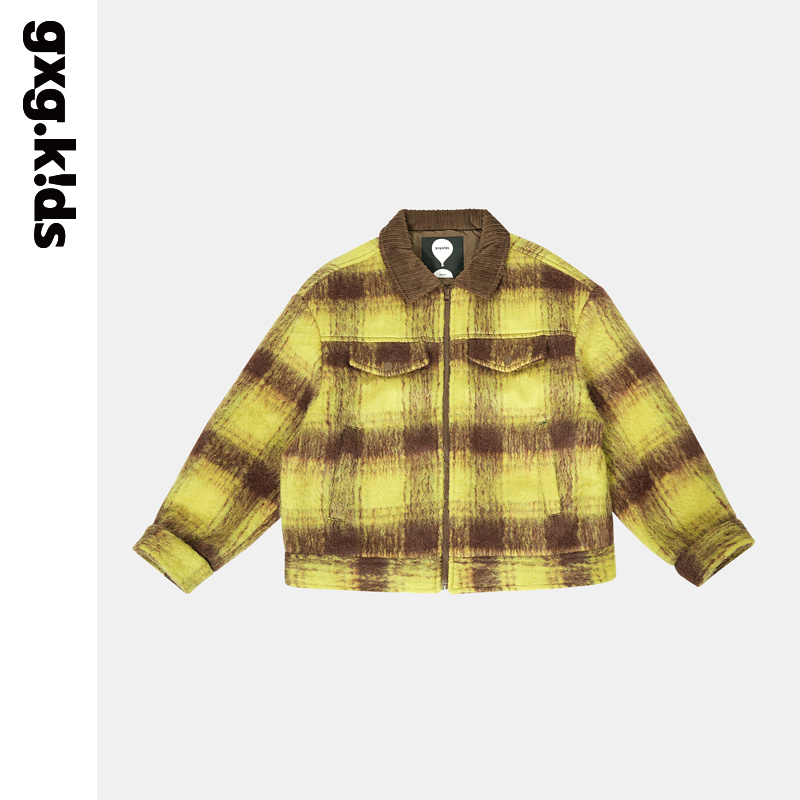 gxgkids童装儿童外套秋冬新款男童美拉德翻领上衣中大童洋气