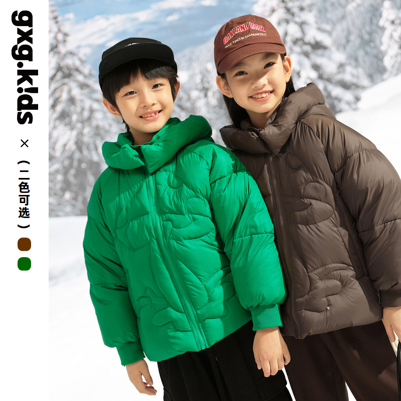 [两色可选]gxgkids童装儿童羽绒服加厚短款白鸭绒中大童冬装外套