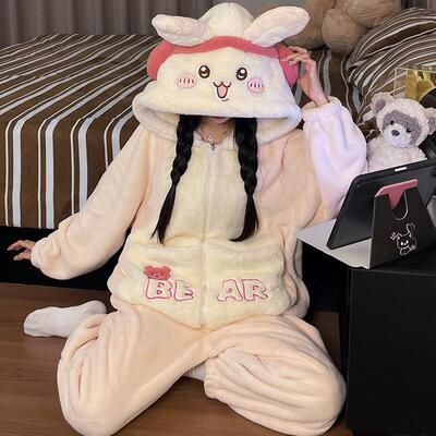 吉伊卡哇珊瑚绒家居服女款冬睡袋