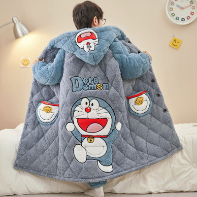 男童冬季三层夹棉哆啦A梦家居服