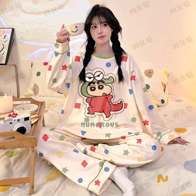 蜡笔小新长袖春秋季女款家居服