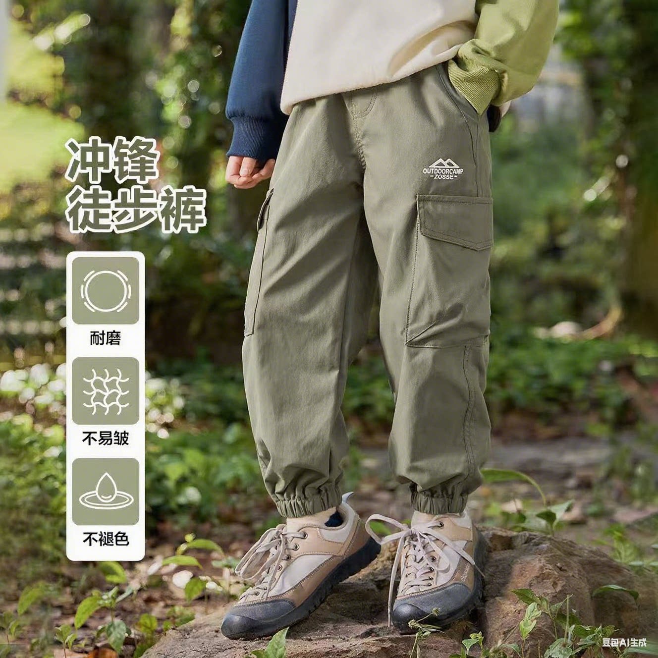 男童工装裤耐磨春秋长裤儿童休闲裤2025春装新款中大童运动裤