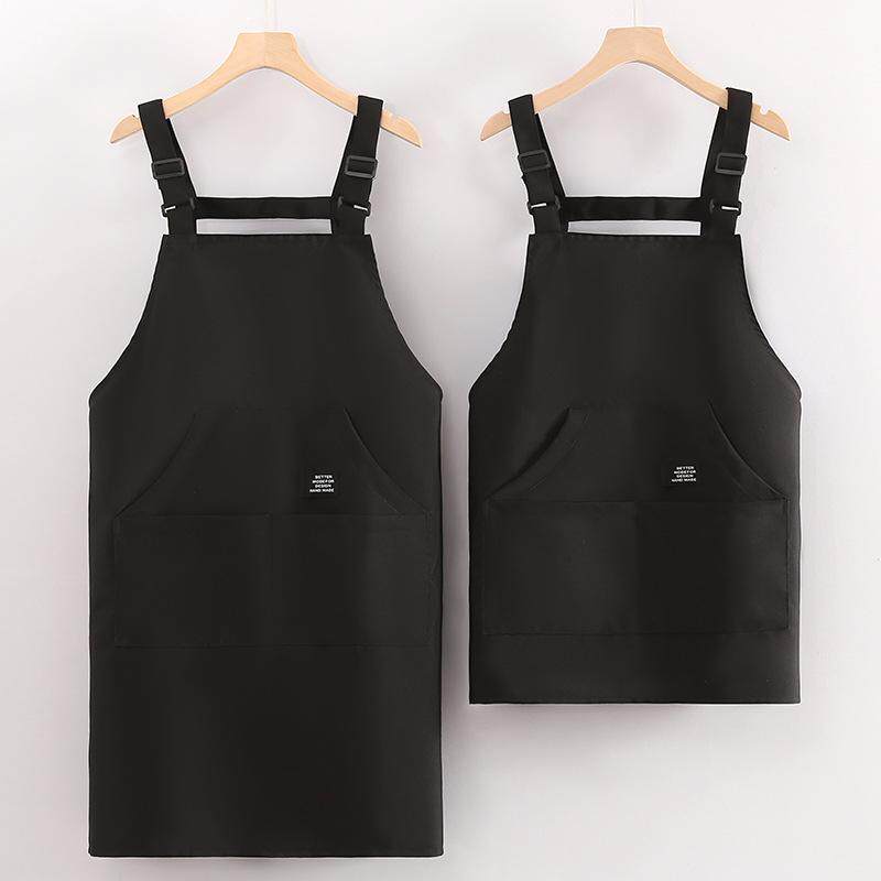 帆布围裙女厨房家用做饭防污工作服奶茶店美甲店印字餐饮短款围腰