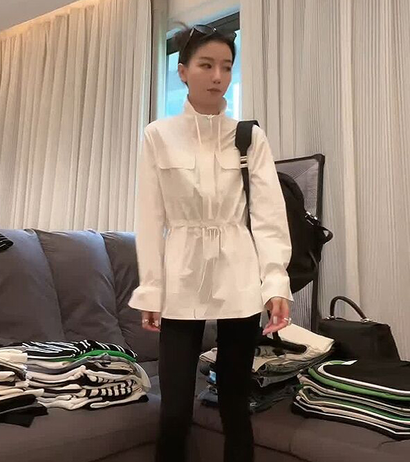 现货刘11同款轻薄宽松显瘦上衣女白色衬衫连衣裙法式2023春夏新款