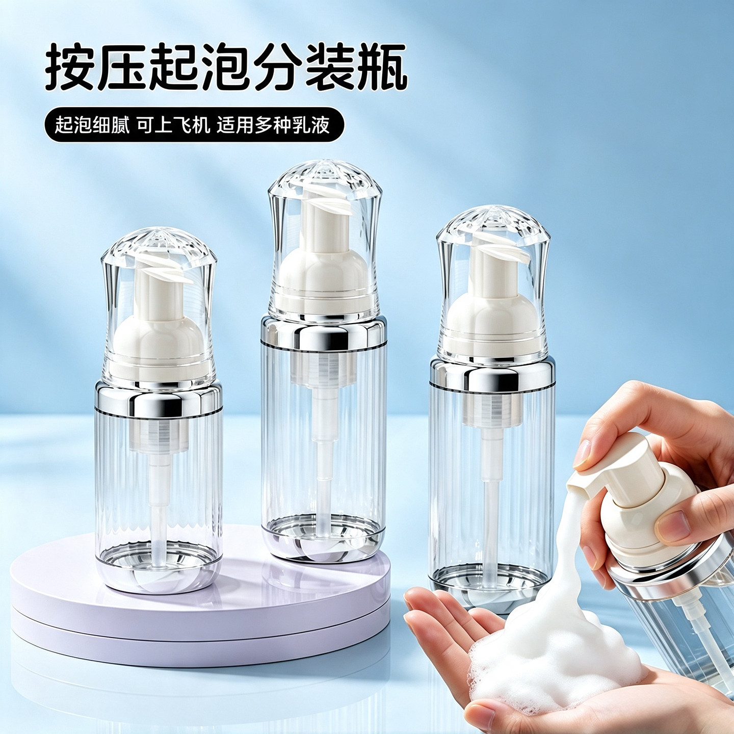 欢好旅行按压起泡瓶乳液分装瓶洗发水沐浴露洁面慕斯便携小喷壶26图片