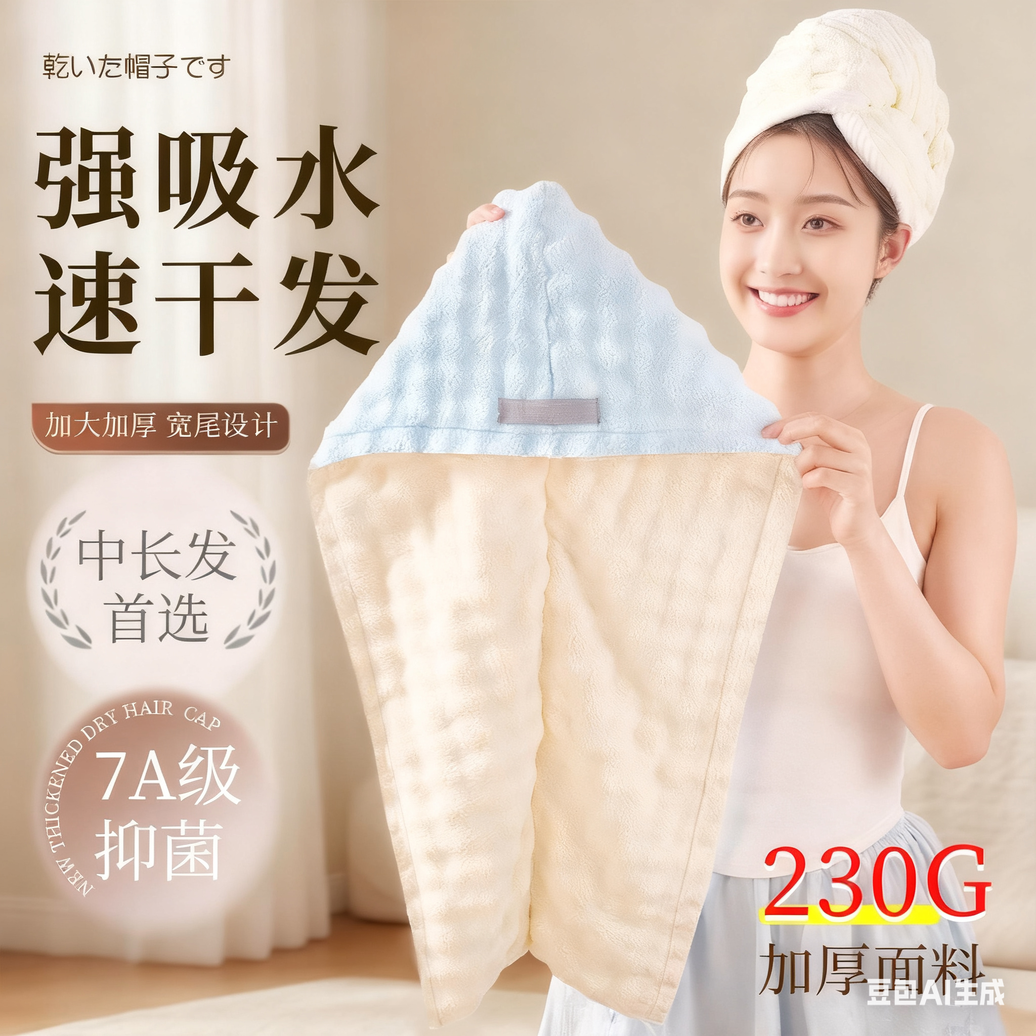 【新品上市】加厚干发帽子强吸水