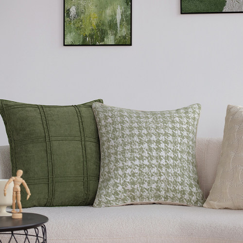 绿色沙发抱枕高级感抱枕套