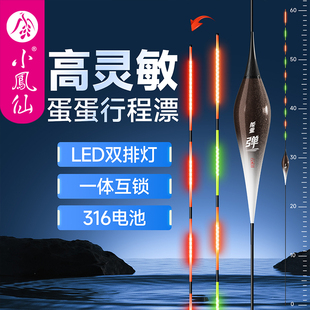 小凤仙蛋蛋行程漂双排灯珠夜光漂316电子浮漂咬钩变色高灵敏新款