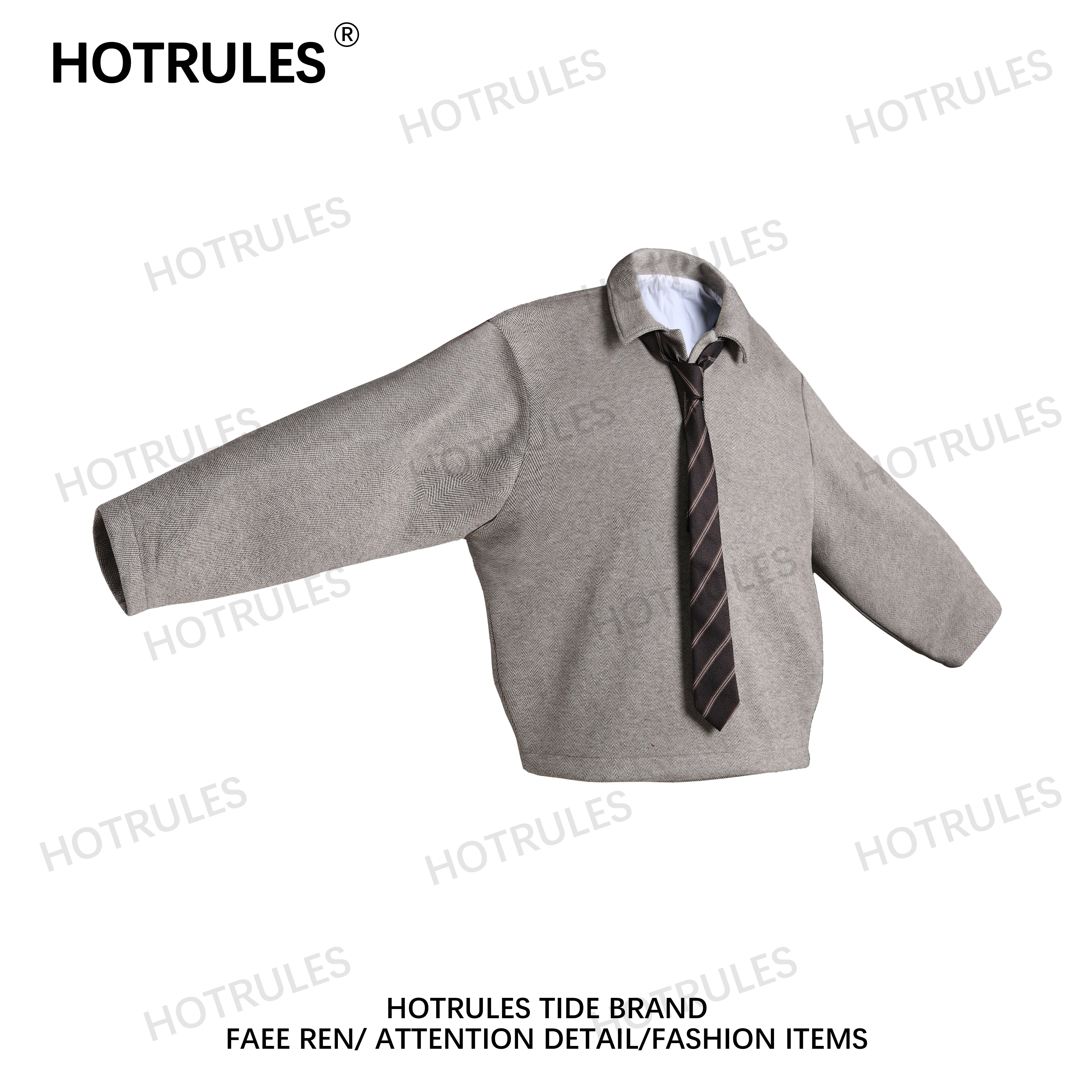 HOTRULES【高定系列】美式复古宽松polo翻领卫衣外套头男女同款,男装,卫衣,淘宝优惠券,粉丝福利购,淘宝优惠卷