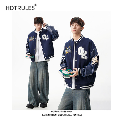 春秋季潮街头夹克情侣款外套