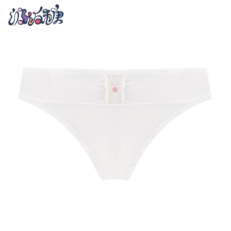 波板糖简约纯白色莫代尔中学生内裤 发育期可爱舒适少女三角裤837