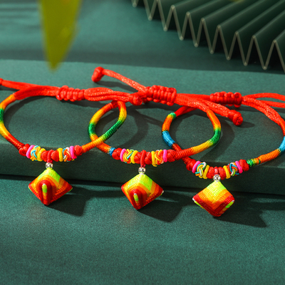 端午节五彩绳可调节成人款情侣