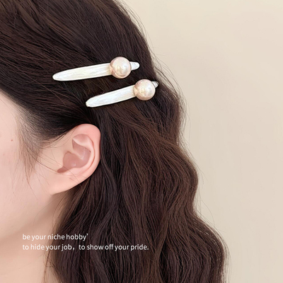 韩国东大门发夹珍珠新款金属侧边夹一字夹网红刘海夹碎发夹女