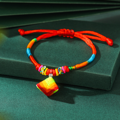 端午节五彩绳可调节成人款情侣