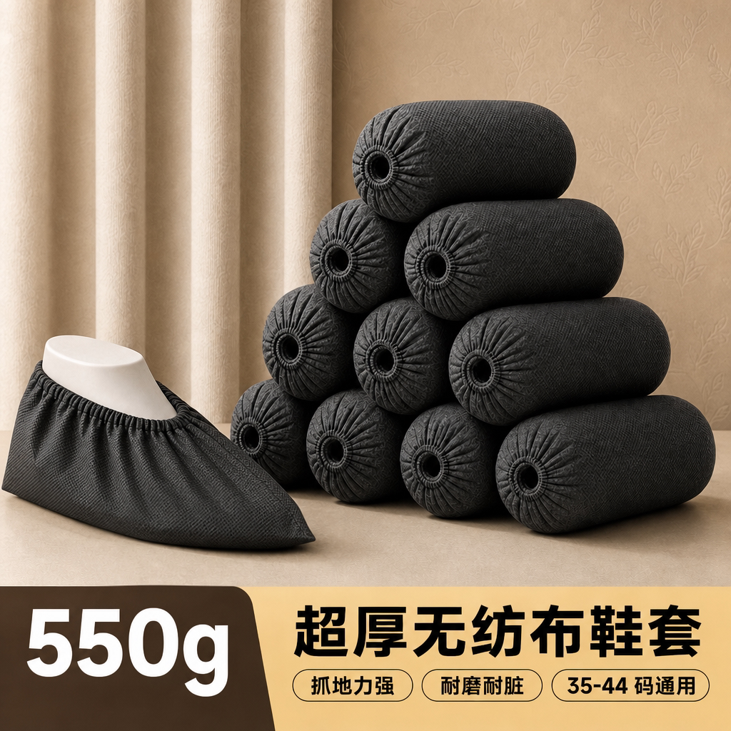 一次性加厚耐磨防滑鞋套可复用图片