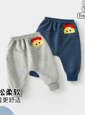 婴儿裤子春秋男宝宝大屁屁裤春季婴幼儿pp裤女童长裤春装卫裤卡通