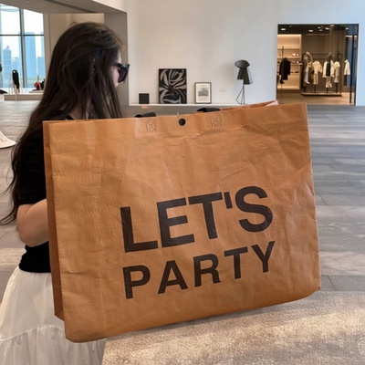 新款大容量服装店编织手提袋定制