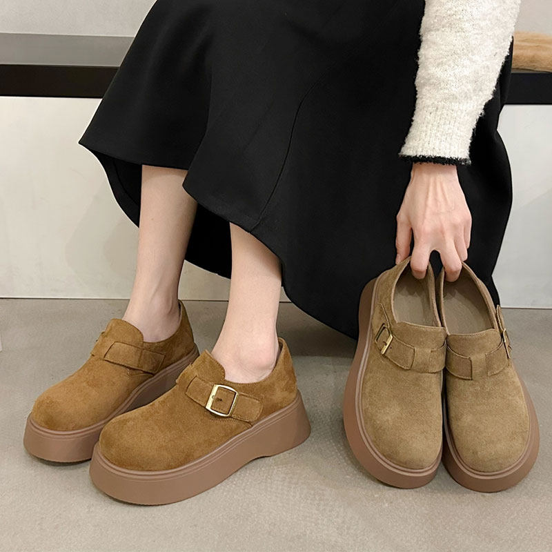 美拉德厚底勃肯鞋女2026新款爆款女鞋子春秋百搭增高全包勃肯单鞋