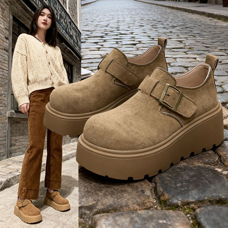 松糕厚底增高勃肯鞋女鞋子2026新款春秋季一脚蹬小个子单鞋博肯鞋