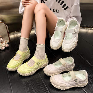 女2026新款 浅口女鞋 超软运动鞋 凉鞋 女 魔术贴玛丽珍休闲孕妇德训鞋