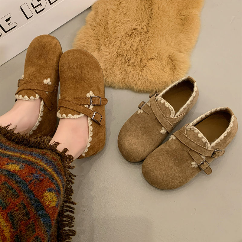 一脚蹬单鞋豆豆鞋博肯乐福鞋女韩版秋季新款厚底内增高全包勃肯鞋