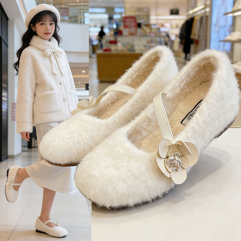 玛丽珍毛毛鞋女冬2026配裙子温柔内增高豆豆鞋加绒保暖棉鞋女单鞋,女鞋,玛丽珍鞋,淘宝优惠券,粉丝福利购,淘宝优惠卷