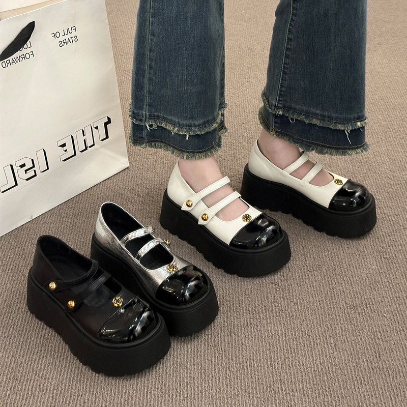 巨好看厚底增高乐福鞋女2026年新款春夏绝美玛丽珍单鞋勃肯小皮鞋