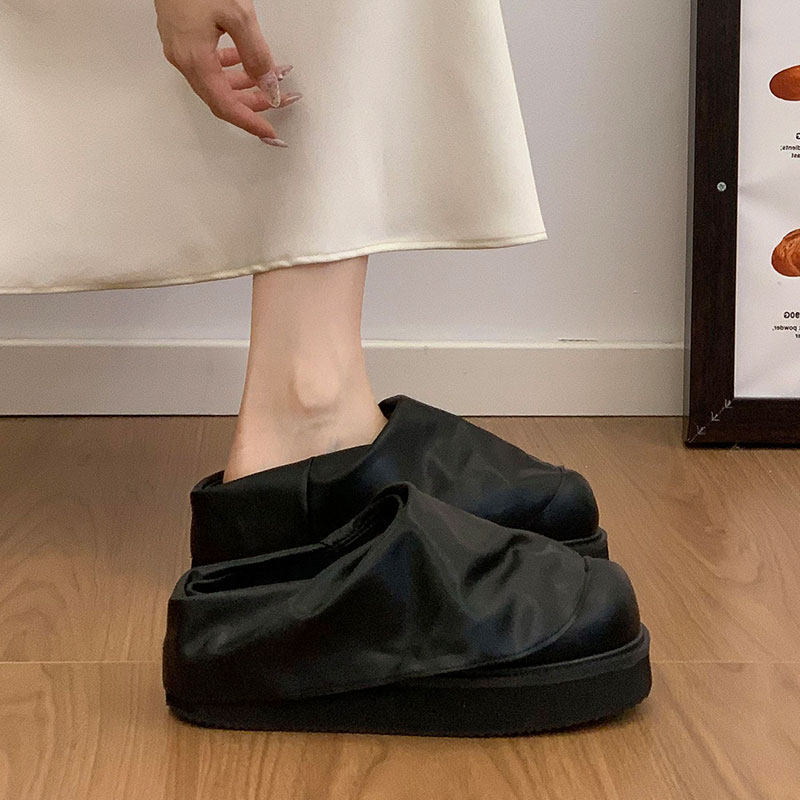 爆款复古黑色厚底半拖勃肯鞋女2026新款春季配裙子博肯软底包头拖