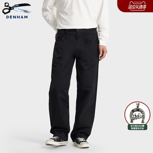 百搭黑色休闲长裤 DENHAM2025年秋季 纯棉舒适时尚 阿依努男士 新品