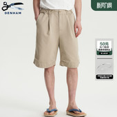 宽松阿依努文化刺绣卡其色休闲短裤 DENHAM日产男士 经典