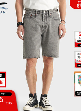 DENHAM2025年秋季男士休闲宽松直筒水洗灰色牛仔裤短裤DAGGER