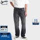 男DAGGER 休闲宽松直筒中腰黑灰色剪刀牛仔裤 DENHAM春季 男士