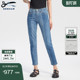 DENHAM春夏女士FREEMOVE高弹力深蓝浅蓝色拼接九分牛仔裤 LIZANKLE