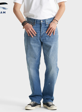 DENHAM2025年舒适赤耳水洗泼漆复古直筒中腰牛仔裤男DAGGER