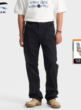 DENHAM2025年秋冬男士商务休闲宽松百搭黑色直筒休闲裤DAGGER
