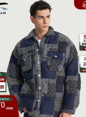 DENHAM2025年秋冬季男士新品阿依努经典拼接印花针织衬衫夹克外套