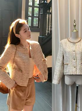 cchen陈陈-香系princess 粗花呢小香风外套圆领高级显瘦气质上衣