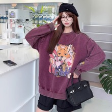 纸袋家秋季新款「印花搭档狐狸兔子毛圈卫衣」09075炒色纯棉上衣
